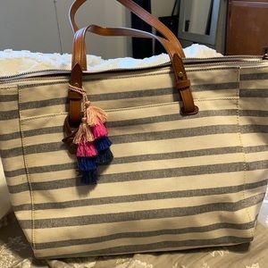 Fossil striped tote